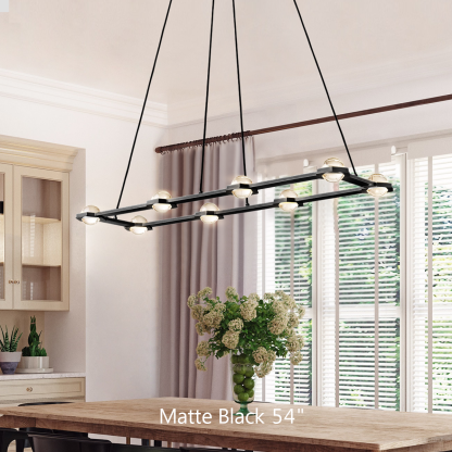 Eclatanti Crystal Ball Rectangular Chandelier 54" 72"