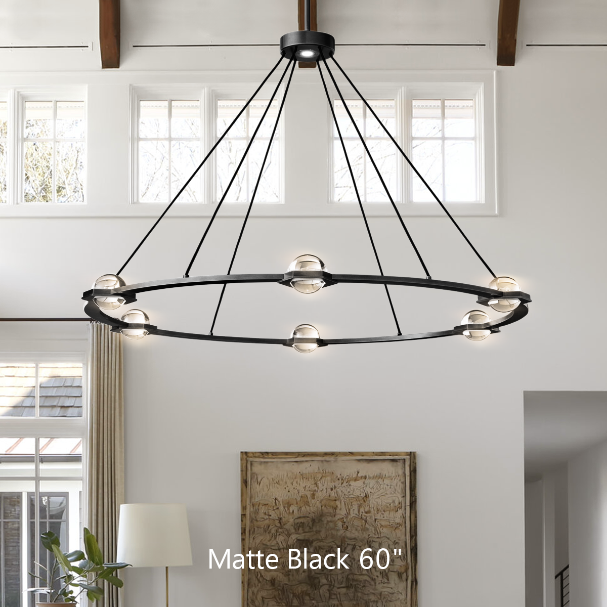 Eclatanti Crystal Ball Round Chandelier 60"