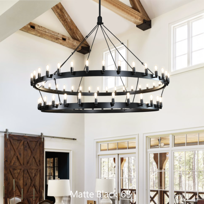 Camin Vintage Filament 2-Tier Round Chandelier