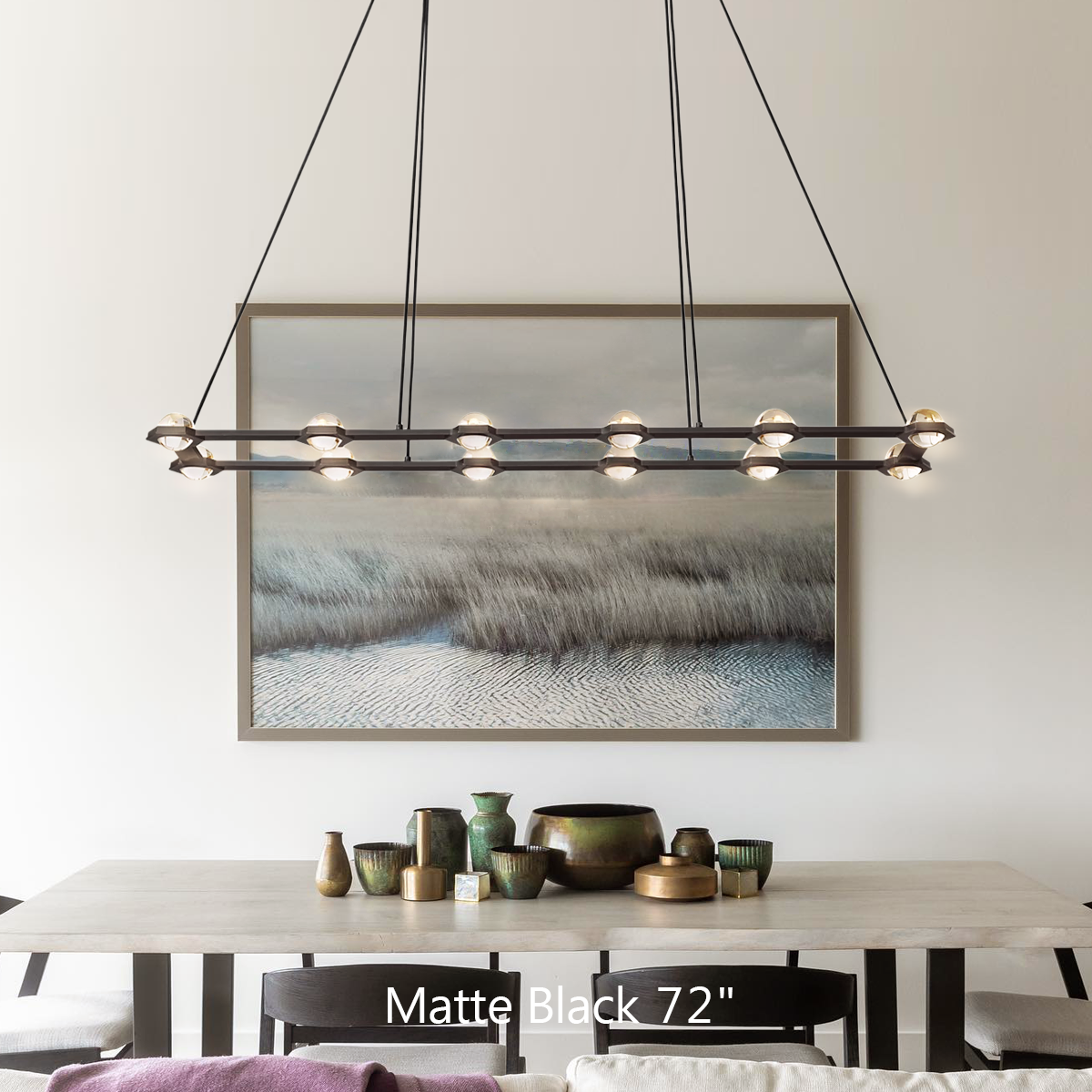 Eclatanti Crystal Ball Rectangular Chandelier 54" 72"