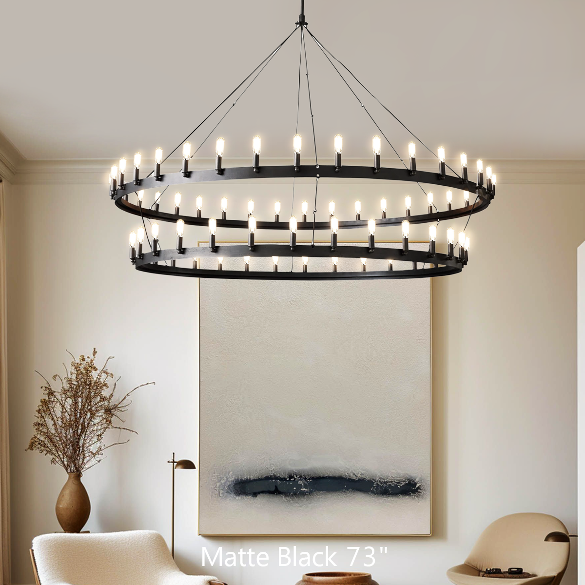 Camin Vintage Filament 2-Tier Round Chandelier