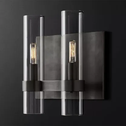 Revella Glass Cup Double Wall Sconce