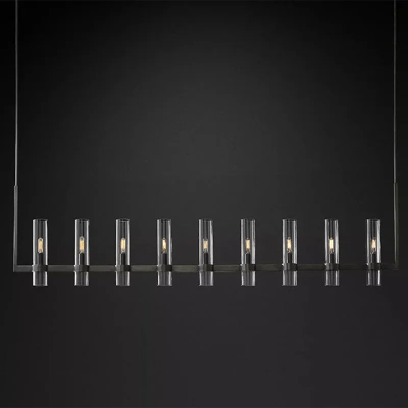 Revella Glass Cup Linear Chandelier 71"