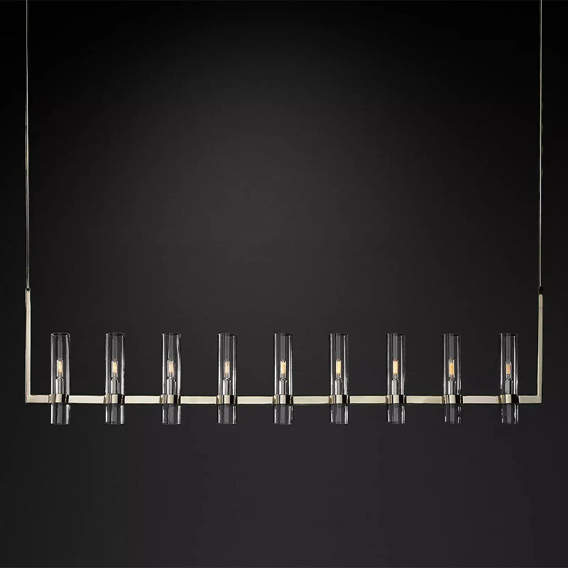 Revella Glass Cup Linear Chandelier 71"