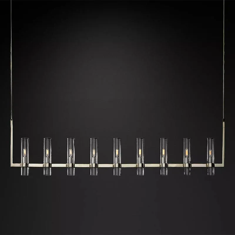 Revella Glass Cup Linear Chandelier 71"