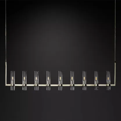 Revella Glass Cup Linear Chandelier 71"