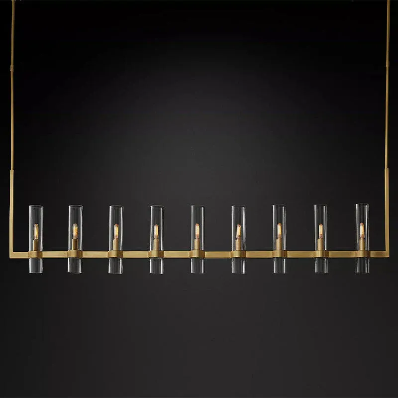Revella Glass Cup Linear Chandelier 71"