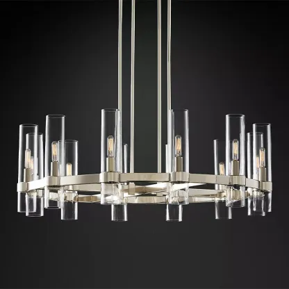 Revella Glass Cup Round Chandelier 36"