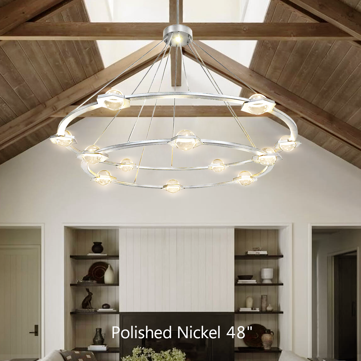 Eclatanti Crystal Ball 2-Tier Round Chandelier 48"