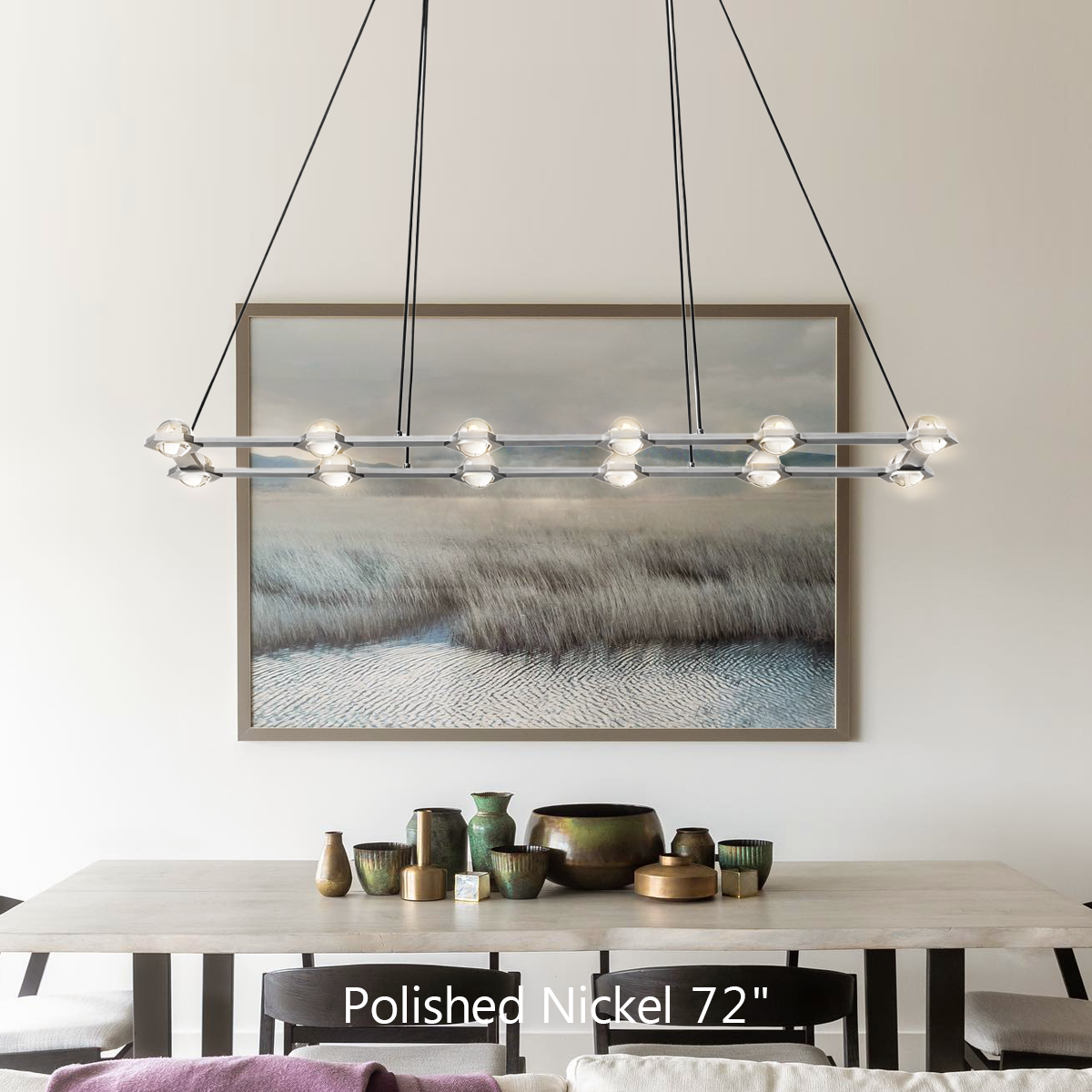 Eclatanti Crystal Ball Rectangular Chandelier 54" 72"