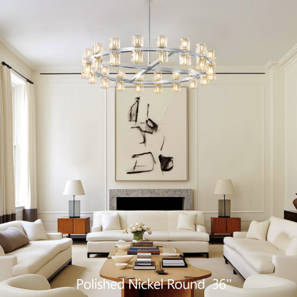 Arcades  Led Round Chandelier For Crystal Cup 36"