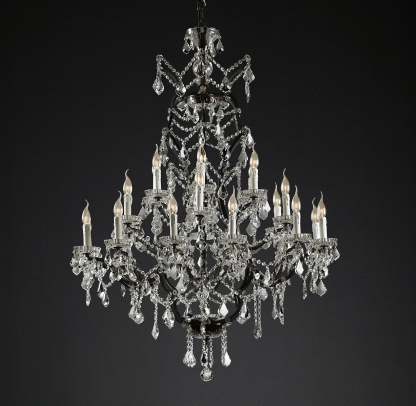 Roococo Iron & Crystal Round Chandelier 40"
