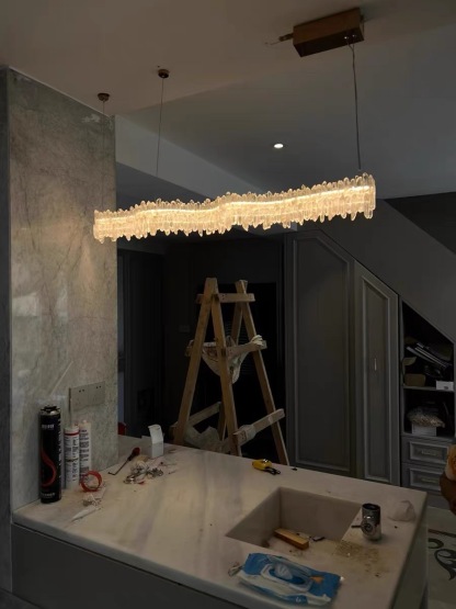 Rock Crystal Linear Chandelier