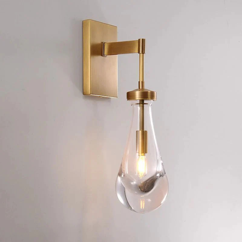 Raindrop Glass  Wall Sconce Using Rod