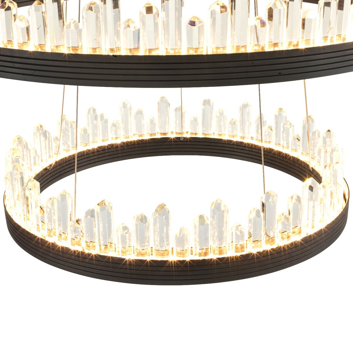 Randall Modern Glass Chandelier - [Dark Bronze Finish w/ Clear Glass] 