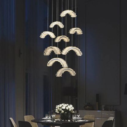 Rock Crystal Crescent Chandelier