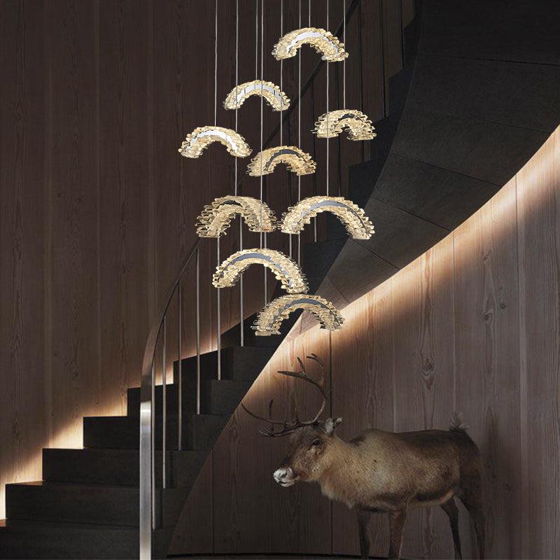 Rock Crystal Crescent Chandelier