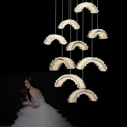 Rock Crystal Crescent Chandelier