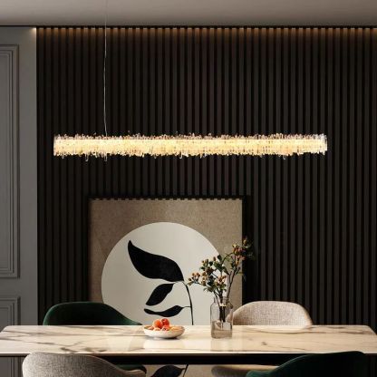 Rock Crystal Linear Chandelier
