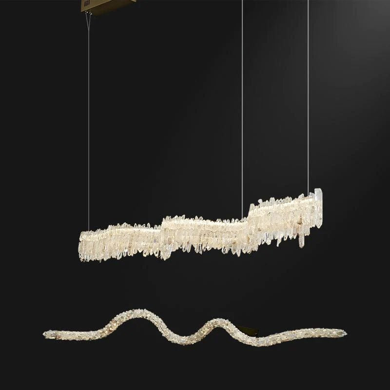 Rock Crystal Linear Chandelier