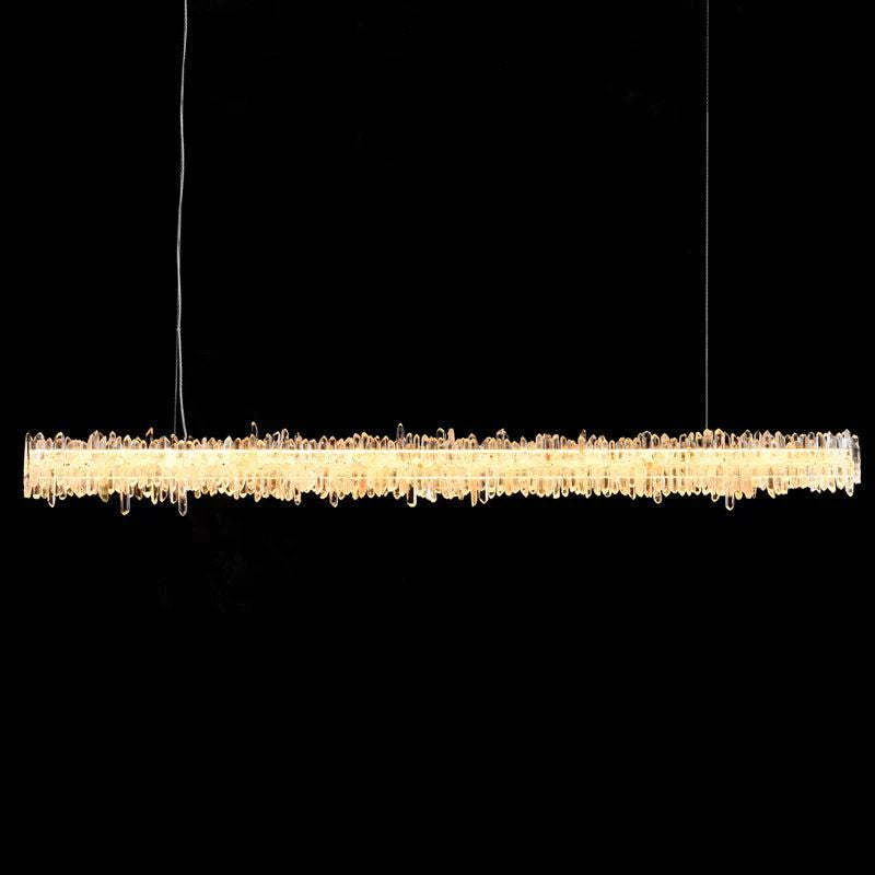 Rock Crystal Linear Chandelier