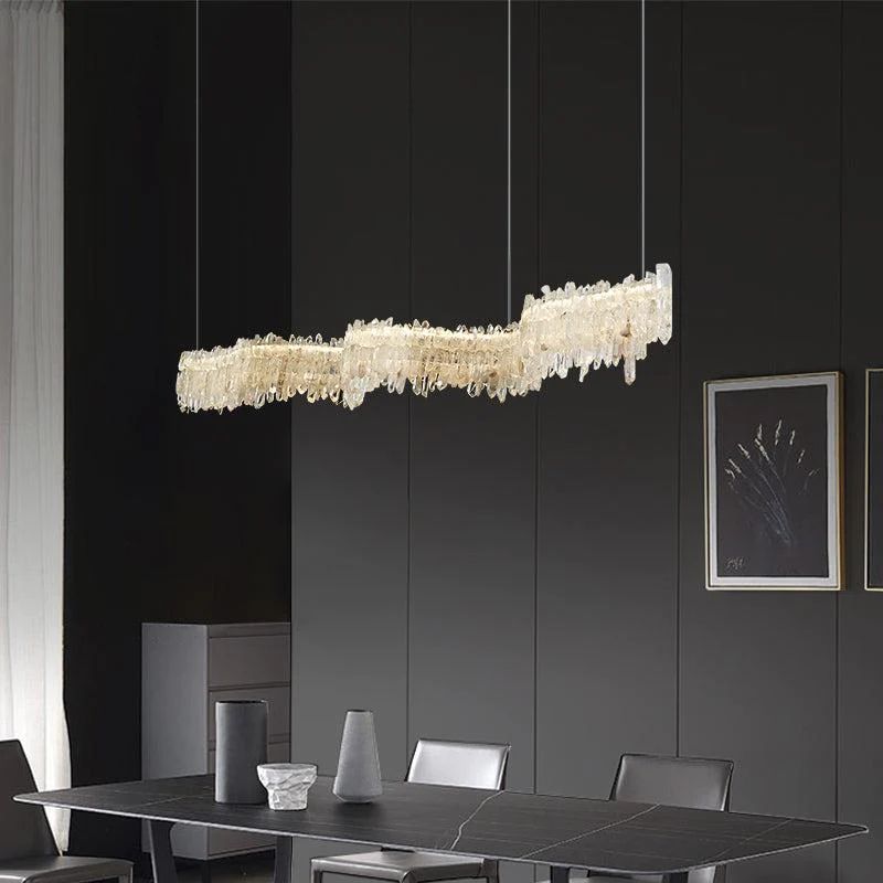 Rock Crystal Linear Chandelier