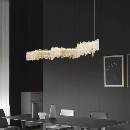 Rock Crystal Linear Chandelier