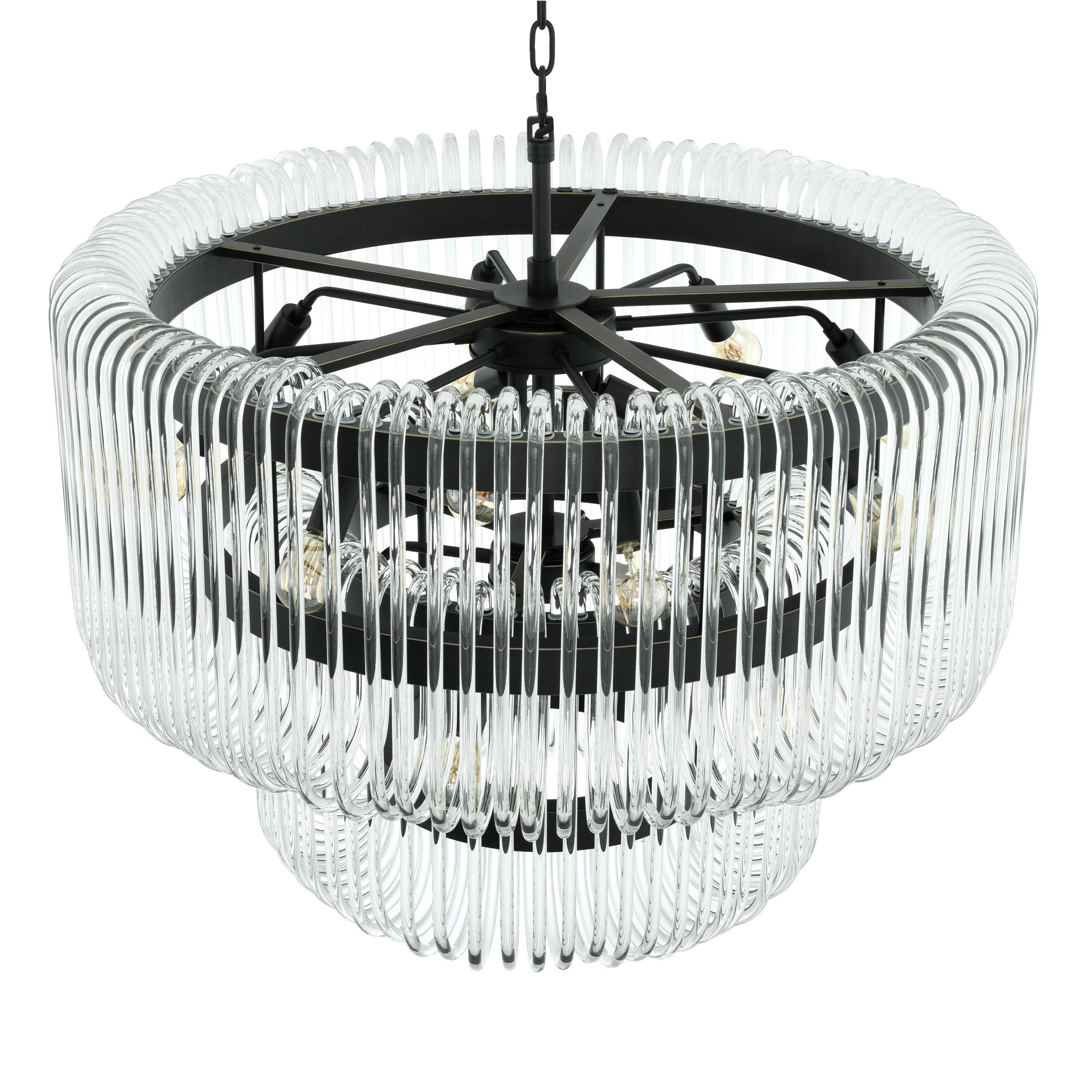 Sutton House Modern Glass Chandelier - [Bronze] 