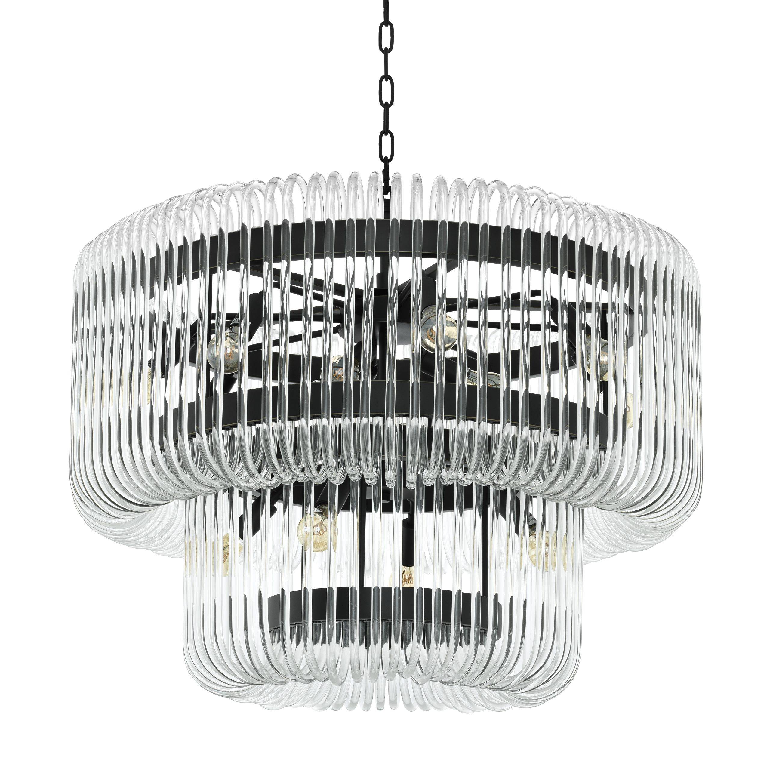 Sutton House Modern Glass Chandelier - [Bronze] 