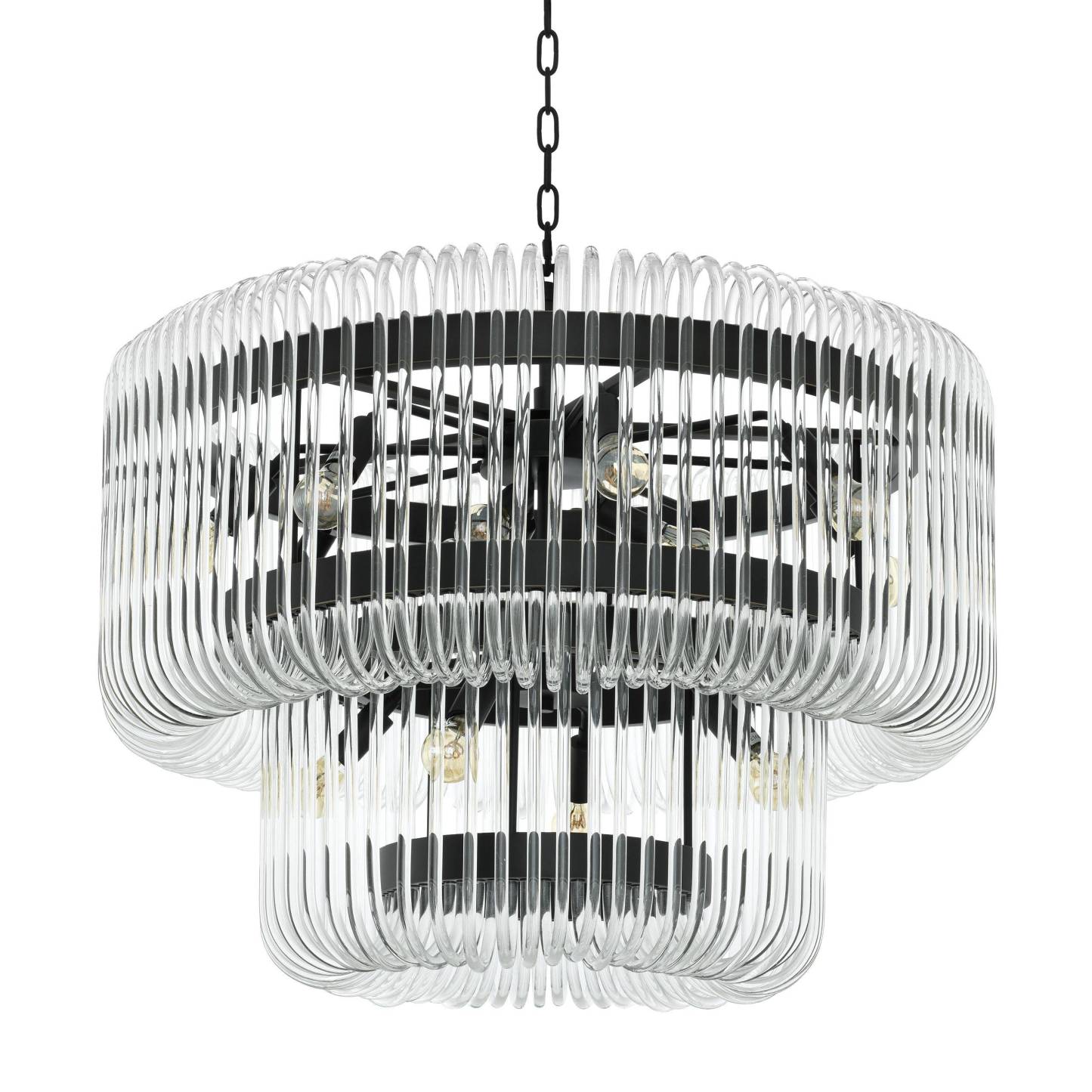 Sutton House Modern Glass Chandelier - [Bronze] 