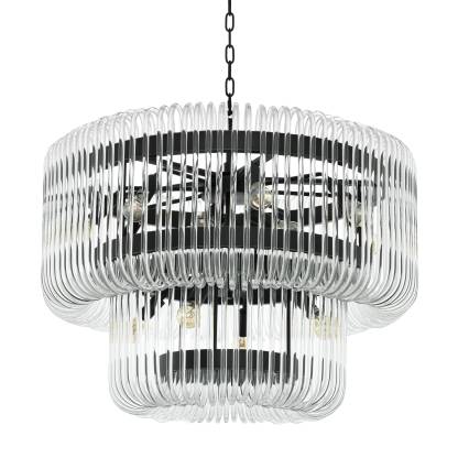 Sutton House Modern Glass Chandelier - [Bronze] 