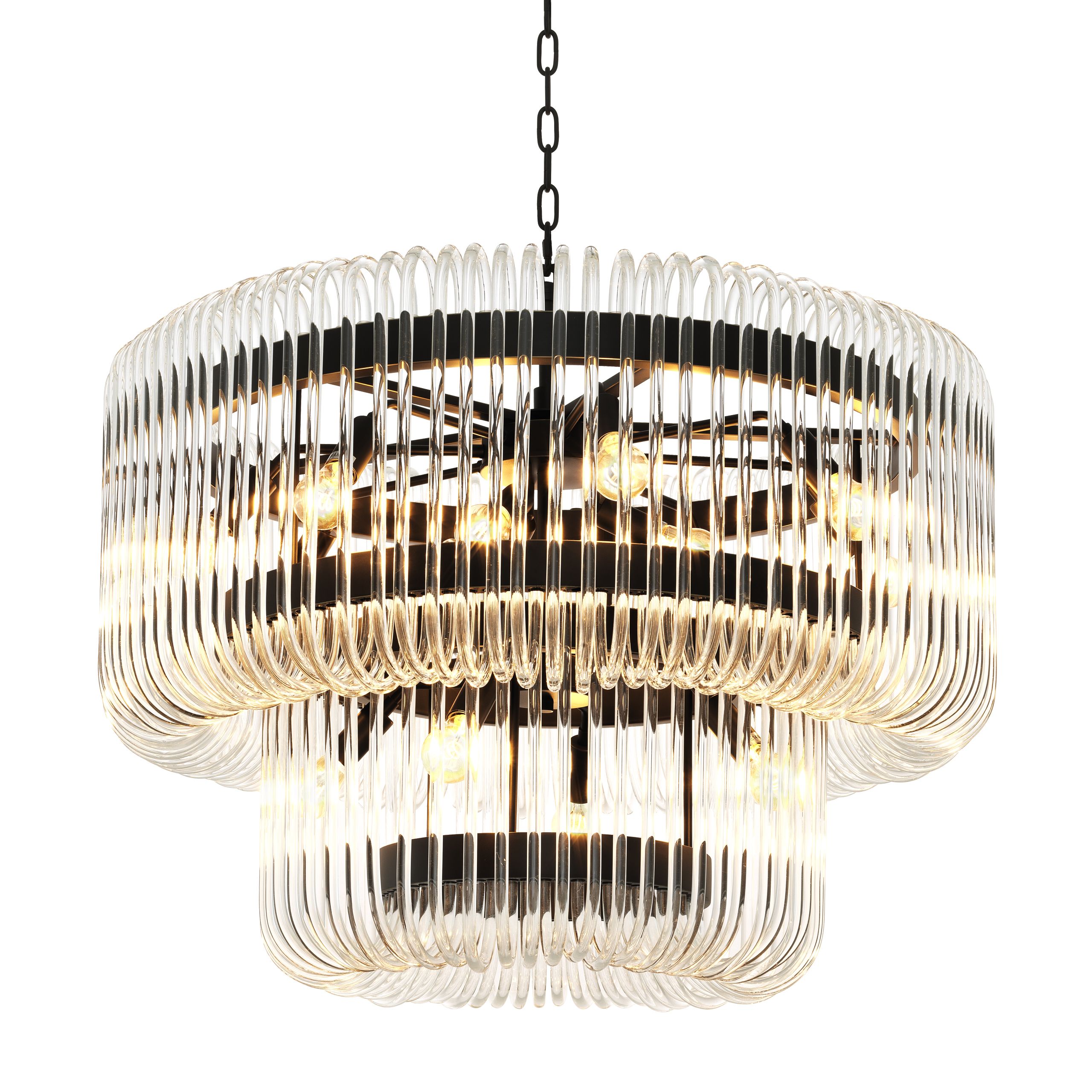 Sutton House Modern Glass Chandelier - [Bronze] 
