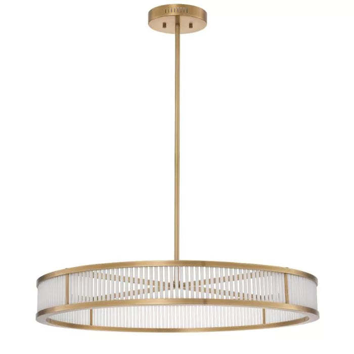 Daming  L Modern Brass Chandelier (Antique Brass & Frosted Glass) 
