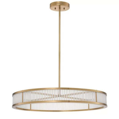 Daming  L Modern Brass Chandelier (Antique Brass & Frosted Glass) 