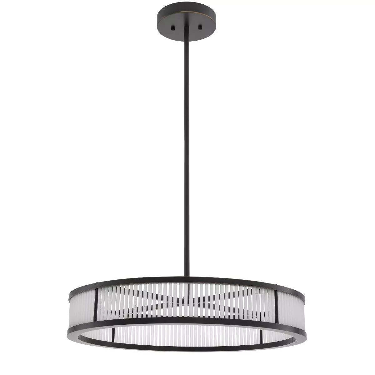 Daming  S Modern Chandelier (Bronze Highlight & Frosted Glass) 