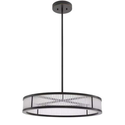 Daming  S Modern Chandelier (Bronze Highlight & Frosted Glass) 