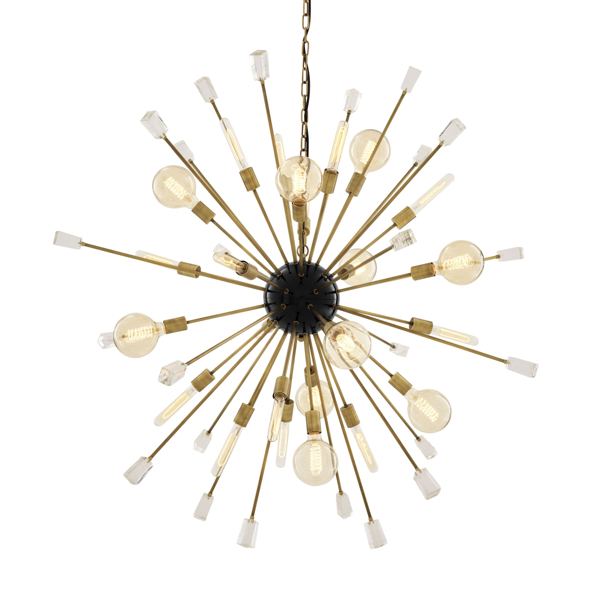 Tivoli Modern Brass Chandelier [S/L] - [Black/Brass]