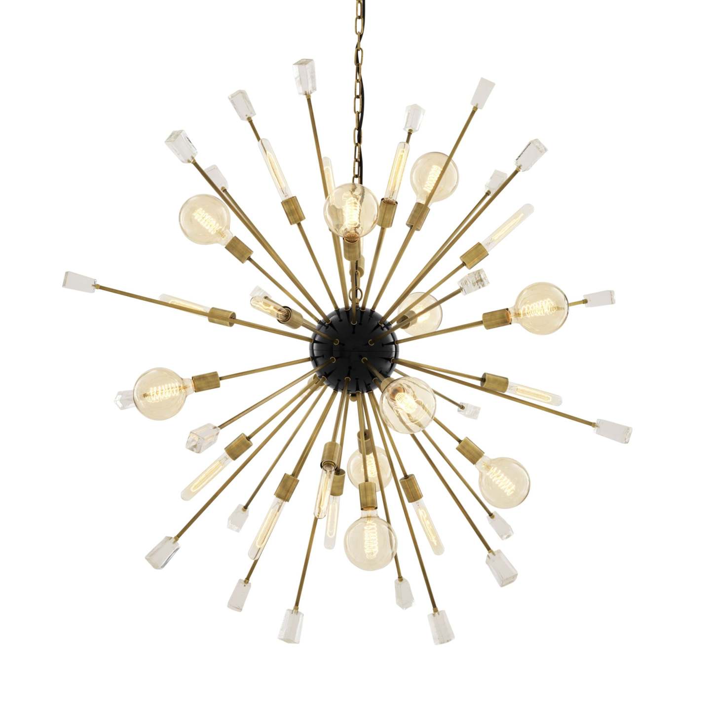 Tivoli Modern Brass Chandelier [S/L] - [Black/Brass]