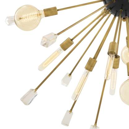 Tivoli Modern Brass Chandelier [S/L] - [Black/Brass]