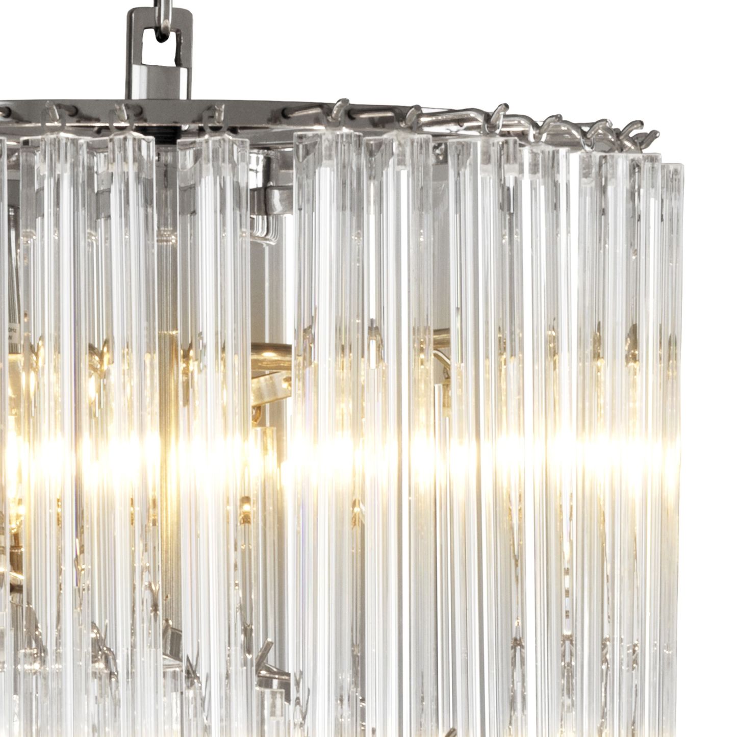 Trapani Modern Glass Chandelier - [Nickel]
