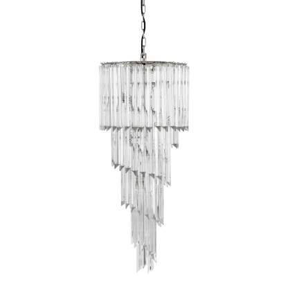 Trapani Modern Glass Chandelier - [Nickel]