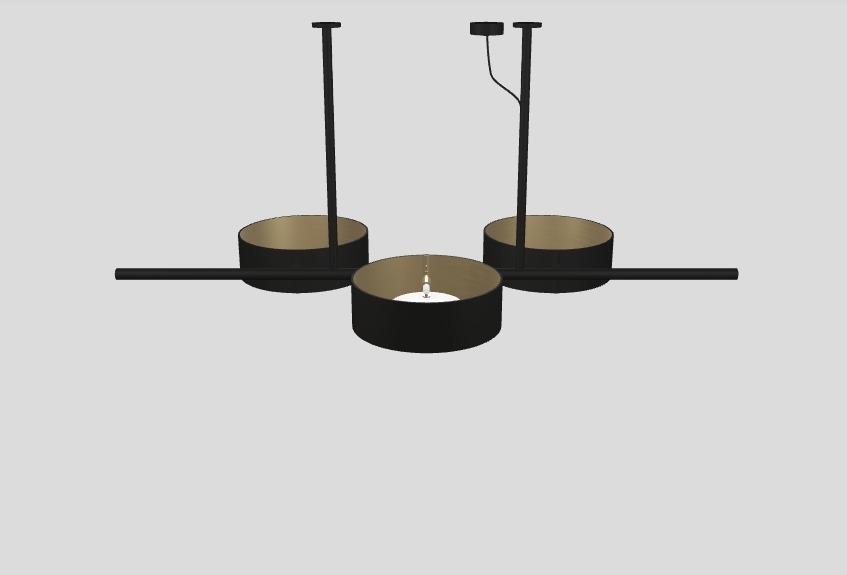 Locky  BIL3 | 3-Light Modern Chandelier - Masiero