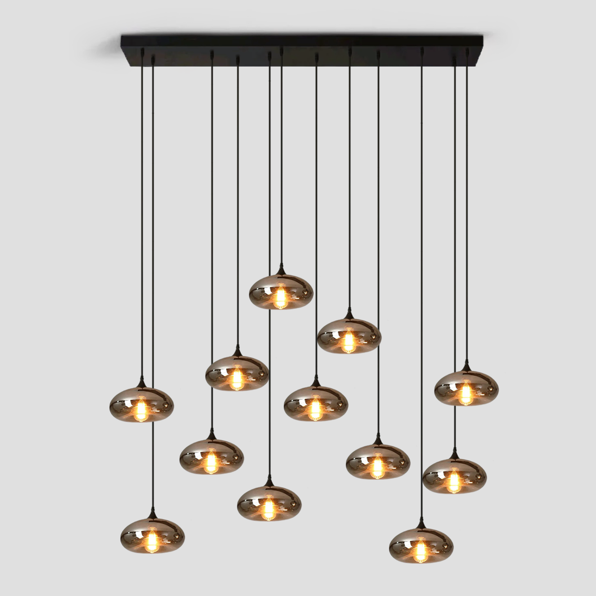 Nola Rectangular Multi-headed Glass Chandelier for Models Coffee, Dining Bar/Table Scandinavian 