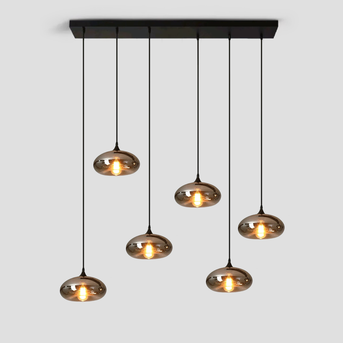 Nola Rectangular Multi-headed Glass Chandelier for Models Coffee, Dining Bar/Table Scandinavian 