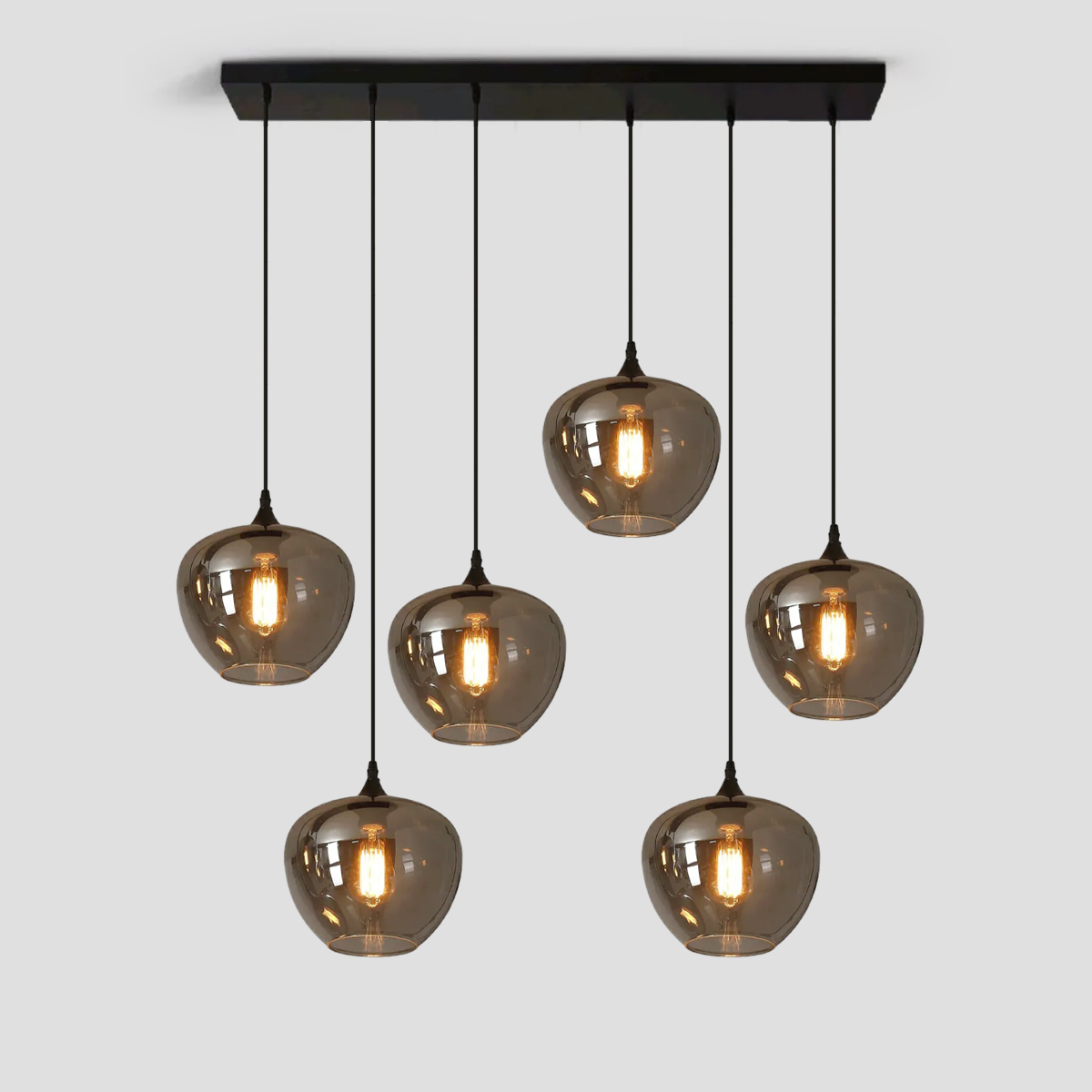 Nola Rectangular Multi-headed Glass Chandelier for Models Coffee, Dining Bar/Table Scandinavian 