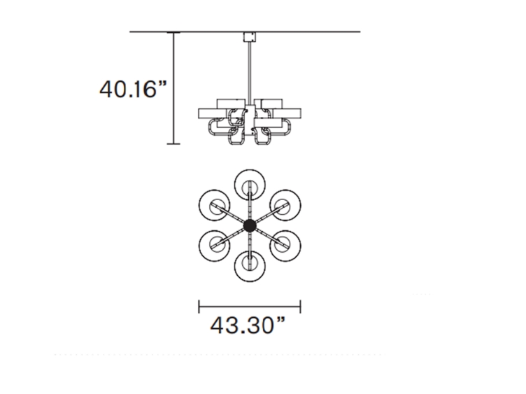Locky  S6 | 6-Light Modern Chandelier 
