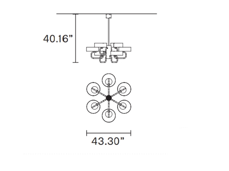 Locky  S6 | 6-Light Modern Chandelier 
