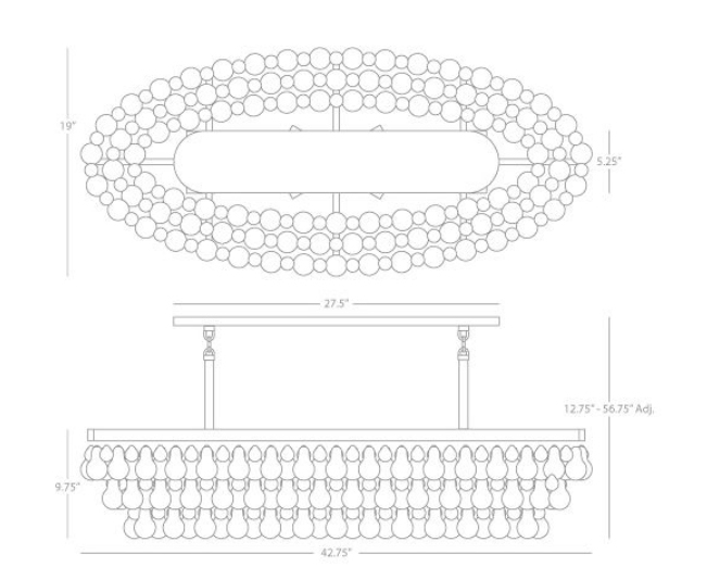 Boris Oval Crystal Chandelier