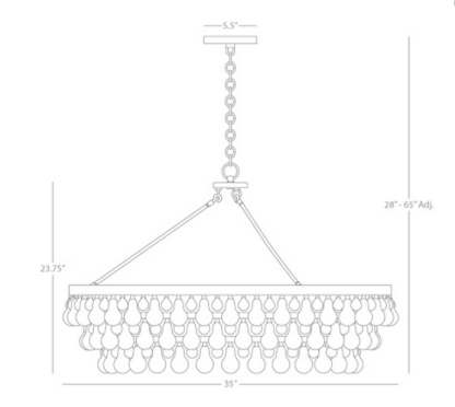 Boris Teardrop Crystal Chandelier 65"L 