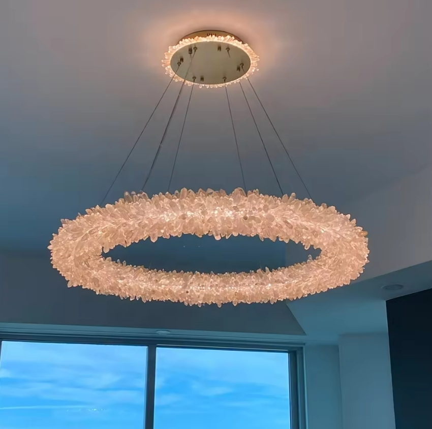 Rock Crystal Halo Modern Chandelier